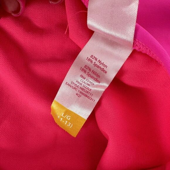 Havana Good Time Swimsuit Hot Pink One Piece Cross Back Juniors Size L 11-13 Fun - Picture 9 of 9